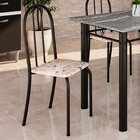 Kit 4 Cadeiras Tubular 89x37x42 Cm Ane B Botanic Bege / Preto