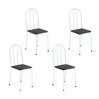 Kit 4 Cadeiras Tubular 89x37x42 Cm Ane B Preto/ Branco