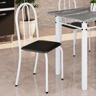 Kit 4 Cadeiras Tubular 89x37x42 Cm Ane B Preto/ Branco