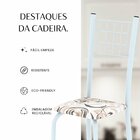 Kit 4 Cadeiras Tubular 95x37x40 Cm Dany Arabesco/ Branco