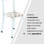 Kit 4 Cadeiras Tubular 95x37x40 Cm Dany Arabesco/ Branco