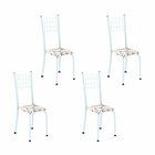 Kit 4 Cadeiras Tubular 95x37x40 Cm Dany Arabesco/ Branco