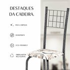 Kit 4 Cadeiras Tubular 95x37x40 Cm Dany Arabesco/ Mart Prata