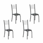 Kit 4 Cadeiras Tubular 95x37x40 Cm Dany Botanic Bege / Mart P