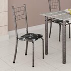 Kit 4 Cadeiras Tubular 95x37x40 Cm Dany Botanic Bege / Mart P