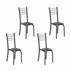 Kit 4 Cadeiras Tubular 95x37x40 Cm Dany Preto