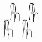 Kit 4 Cadeiras Tubular 96x36x41 Cm Iris B Arabesco / Preto