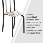 Kit 4 Cadeiras Tubular 96x36x41 Cm Iris B Arabesco / Preto