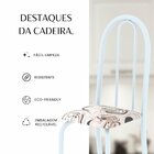 Kit 4 Cadeiras Tubular 96x36x41 Cm Iris B Arabesco/ Branco