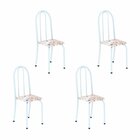 Kit 4 Cadeiras Tubular 96x36x41 Cm Iris B Botanic Bege / Bran