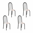 Kit 4 Cadeiras Tubular 96x36x41 Cm Iris B Botanic Bege / Preto