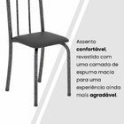 Kit 4 Cadeiras Tubular 96x36x41 Cm Iris B Preto/ Martelado Pr