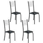 Kit 4 Cadeiras Tubular Dany 95x37x40 Cm Preto /mart Prata