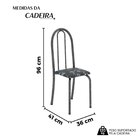 Kit 4 Cadeiras Tubular Iris B 96x36x41 Cm Preto/mart Prata