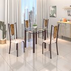 Kit 4 Cadeiras Tubular Júlia  Cacau/botanic Bege