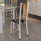 Kit 4 Cadeiras Tubulares Júlia  Pérola/preto Floral