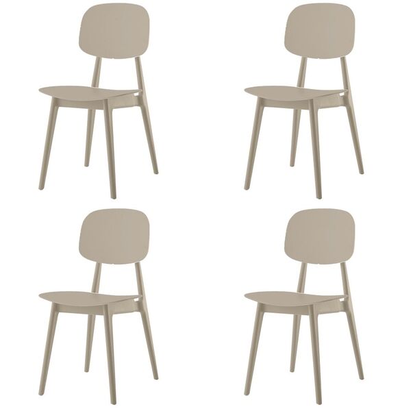 Kit 4 Cadeiras Vegas Cátia Fratini Em Polipropileno Cor Fendi