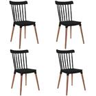 Kit 4 Cadeiras Windsor Preta