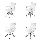 Kit 4 Cadeirsa Para Escritorio Diretor Italiano Estofada Em C