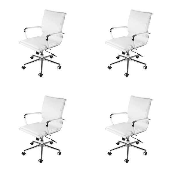 Kit 4 Cadeirsa Para Escritorio Diretor Italiano Estofada Em C