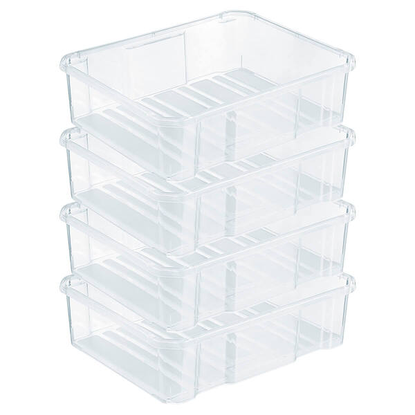 Kit 4 Caixa Bandeja Organizadora Plástica Média Para Acessóri