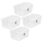 Kit 4 Caixa Organizadora Com Trava 30 Litros Cristal Ordene