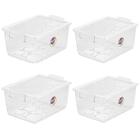 Kit 4 Caixas Organizadora 4l Com Travas E Alças Laterais Bel