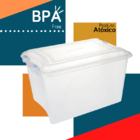 Kit 4 Caixas Organizadora Branco Transparente Plasvale 16 6/3