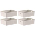 Kit 4 Caixas Organizadoras Ou Multiuso 12l Bege Flow 34x27x13