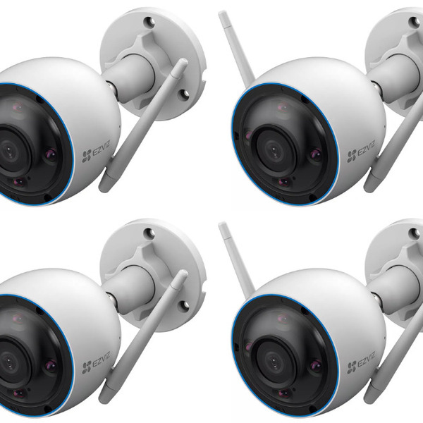 Kit 4 Câmeras De Segurança H3 2k 3mp Áudio  Wifi  Ezviz