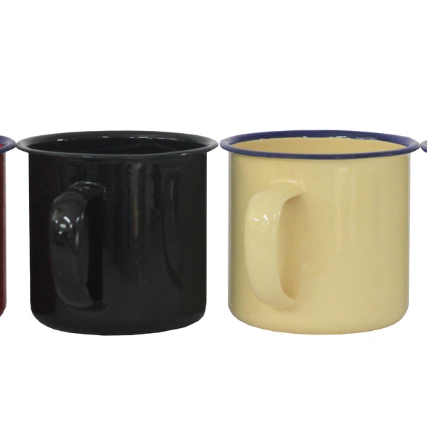 Kit 4 Caneca Esmaltada 90 Ml Xícara Café Chá Retrô