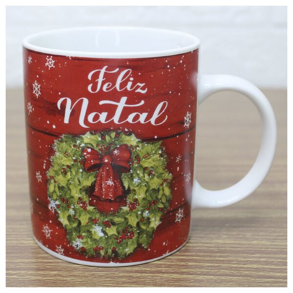 Kit 4 Canecas De Natal Feliz Natal 350ml Cerâmica