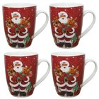 Kit 4 Canecas De Natal Papai Noel Em Cerâmica 350ml