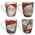 Kit 4 Canecas De Natal Papai Noel Feliz Natal Cerâmica 350ml