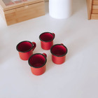 Kit 4 Canecas Esmaltada Mini Caneca De Ferro Xícara Café Chá