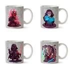 Kit 4 Canecas Star Wars Vilões - Interior E Alça Branca