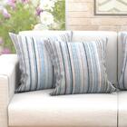 Kit 4 Capa Almofada Azul Listrada Fascínio Clássica Grande 60