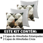 Kit 4 Capa Almofada Decorativa Com Ziper Suede 45x45 Bf Colch
