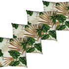 Kit 4 Capa De Almofada Belize Folha Costela De Adão Impermeáv