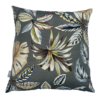 Kit 4 Capa De Almofada Belize Folhagens Fundo Cinza E Lisa Az