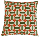 Kit 4 Capa De Almofada Belize Folhas Verde Flor Laranja Geomé