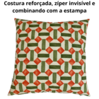 Kit 4 Capa De Almofada Belize Geométrica Laranja Impermeável