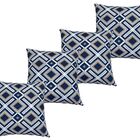 Kit 4 Capa De Almofada Belize Geométrica Lisa Azul Impermeáve