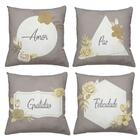 Kit 4 Capa De Almofadas Decorativas Personalizado 40x40cm Est