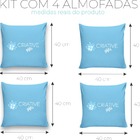 Kit 4 Capa De Almofadas Decorativas Personalizado 40x40cm Est