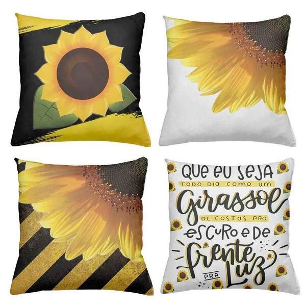 Kit 4 Capa De Almofadas Decorativas Personalizado 40x40cm Est