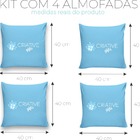 Kit 4 Capa De Almofadas Decorativas Personalizado 40x40cm Est