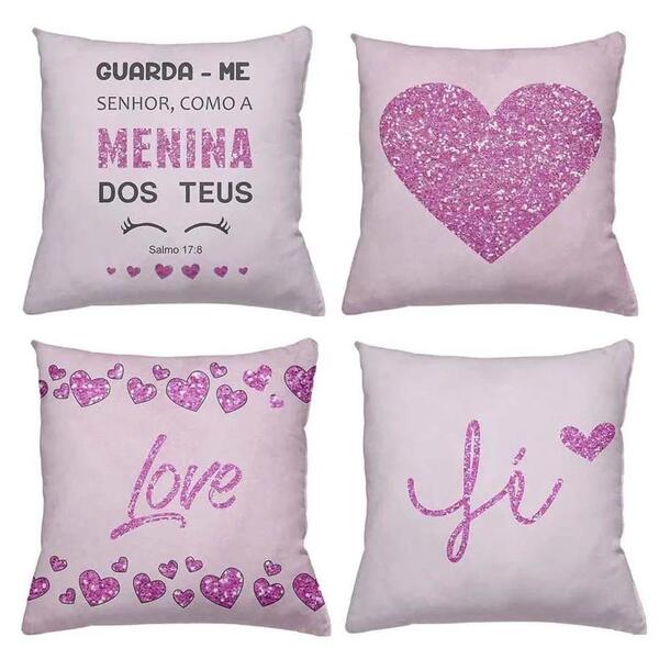 Kit 4 Capa De Almofadas Decorativas Personalizado 40x40cm Est