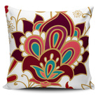 Kit 4 Capas Almofada Estampa Floral Grena E Bordô 45x45cm