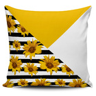 Kit 4 Capas Almofada Girassol Amarelo E Preto 45x45cm